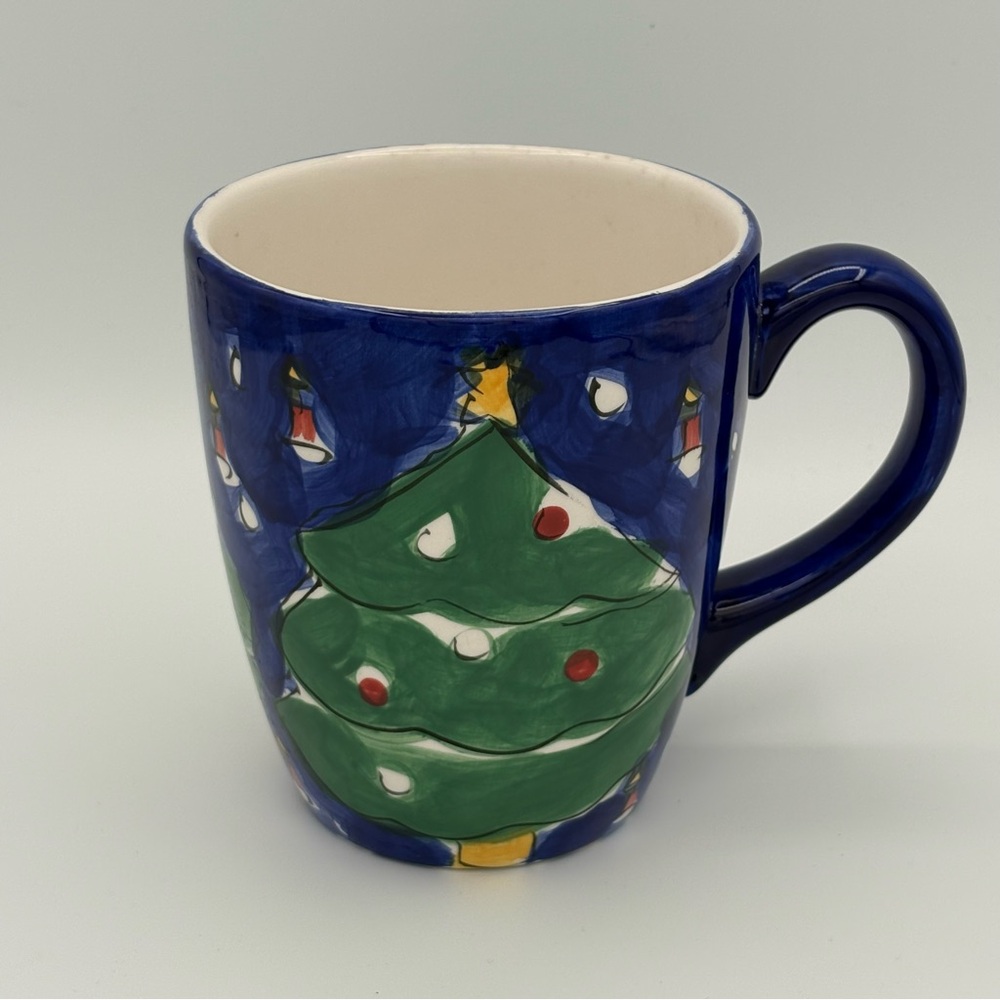 “Festive Blue Tree” by Gibson Designs Coffee Mug hand painted